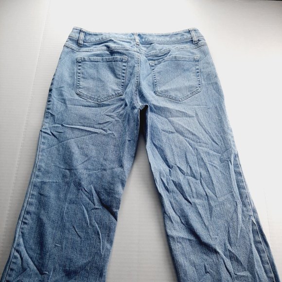 Loft Womens Bootcut Jeans Size 6 Light Wash Floral Embroidery Mid Rise Denim - Picture 5 of 8